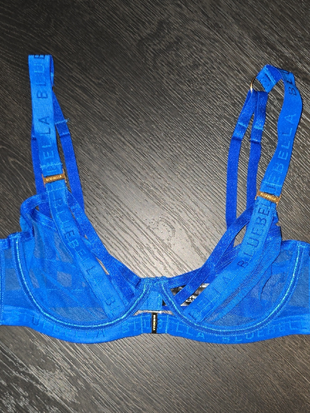 Bluebella Electric Blue Sheer Underwire Bra with Double Straps